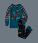 Space Dinos Glow In The Dark Appliqué Raglan Pajama Set | Hatley - Jenni Kidz