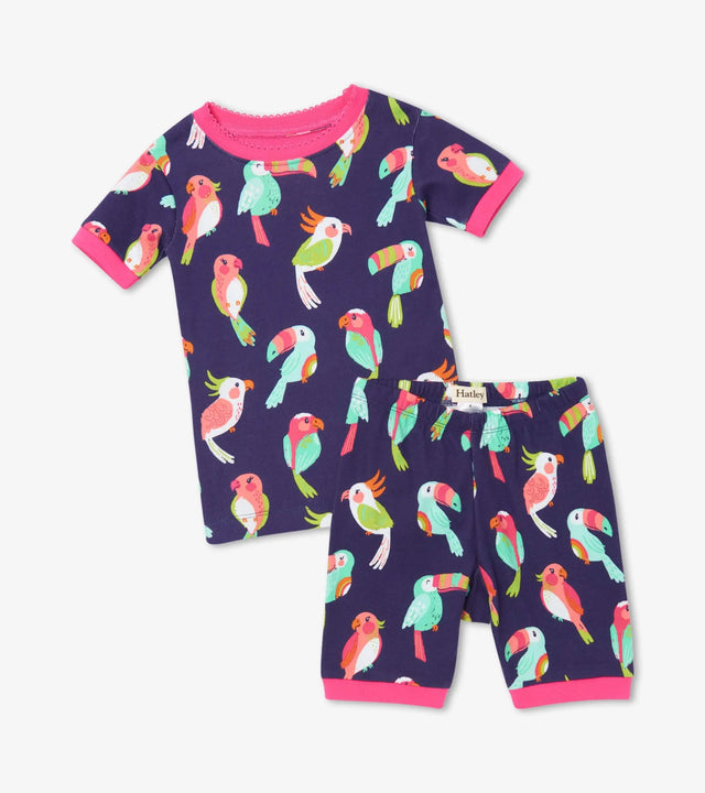 Tropical Birds Organic Cotton Short Pajama Set| Hatley - Hatley