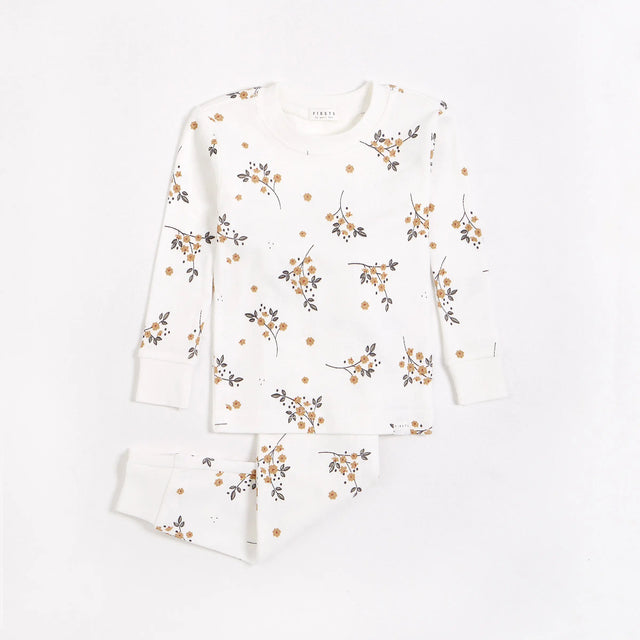 Winter Jasmine Print on Off-White Infant Pyjama Set | Petit Lem - Jenni Kidz