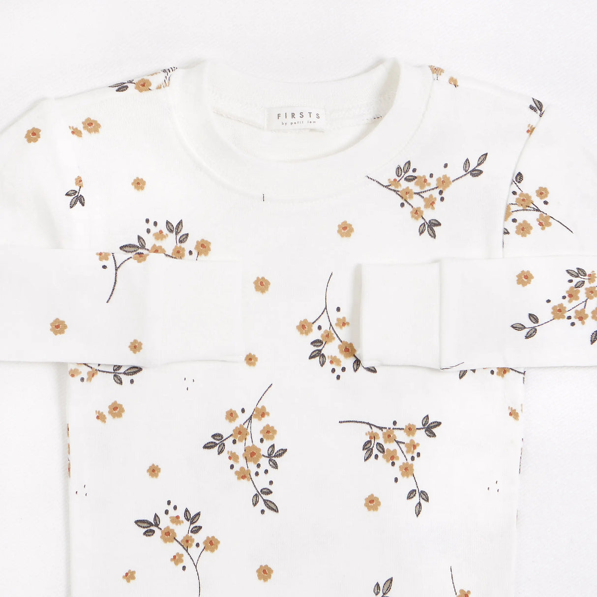 Winter Jasmine Print on Off-White Infant Pyjama Set | Petit Lem - Jenni Kidz