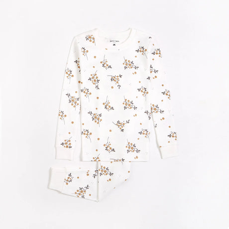 Winter Jasmine Print on Off-White Pyjama Set | Petit Lem - Jenni Kidz