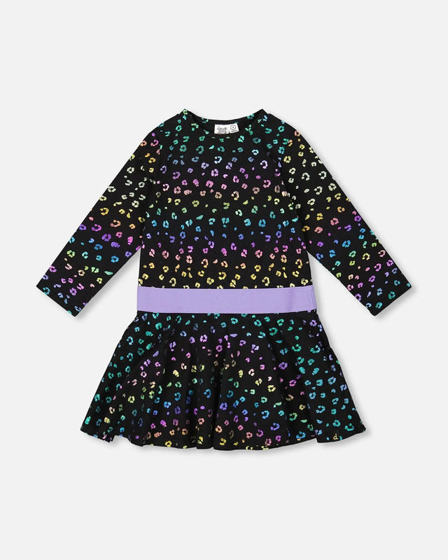 Jersey Dress Multicolor Leopard Print | Deux par Deux | Jenni Kidz