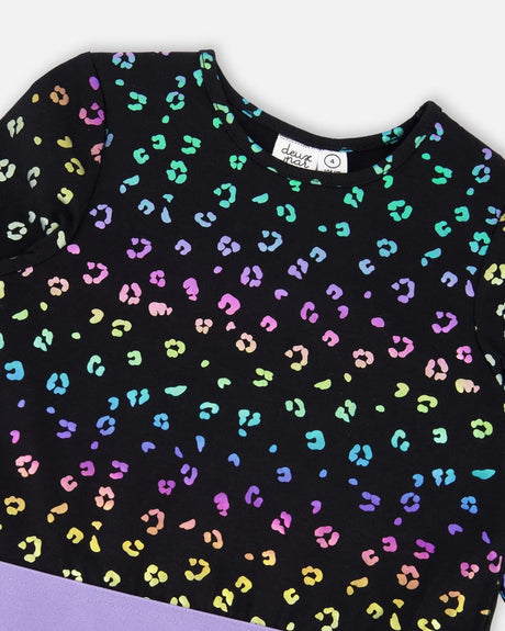 Jersey Dress Multicolor Leopard Print | Deux par Deux | Jenni Kidz