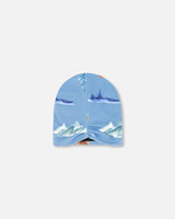 Jersey Hat Blue Polar Bear Print | Deux par Deux | Jenni Kidz