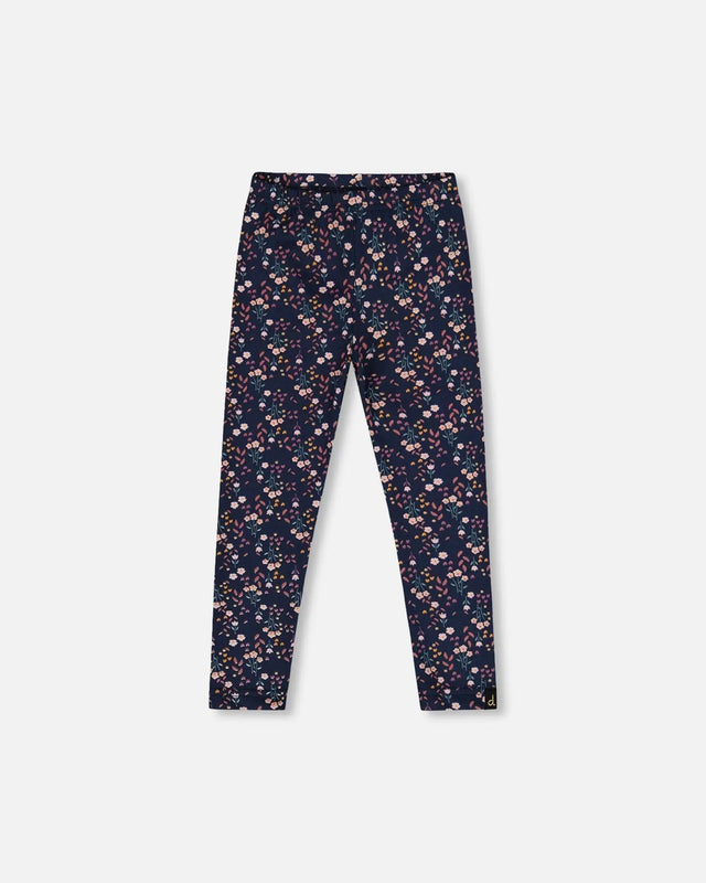 Jersey Leggings Navy Floral | Deux par Deux | Jenni Kidz