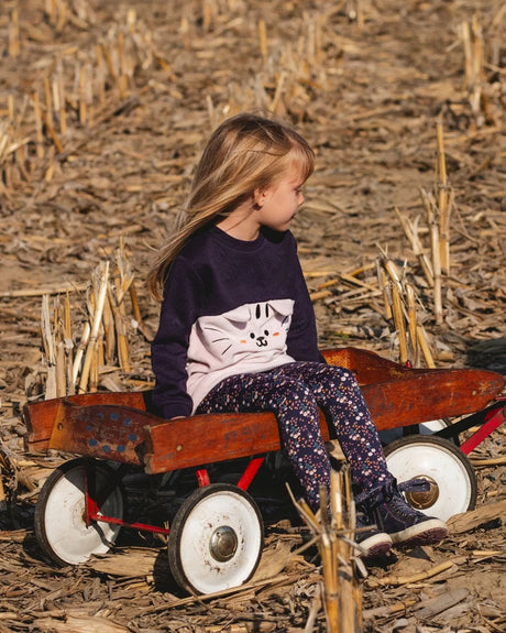 Jersey Leggings Navy Floral | Deux par Deux | Jenni Kidz