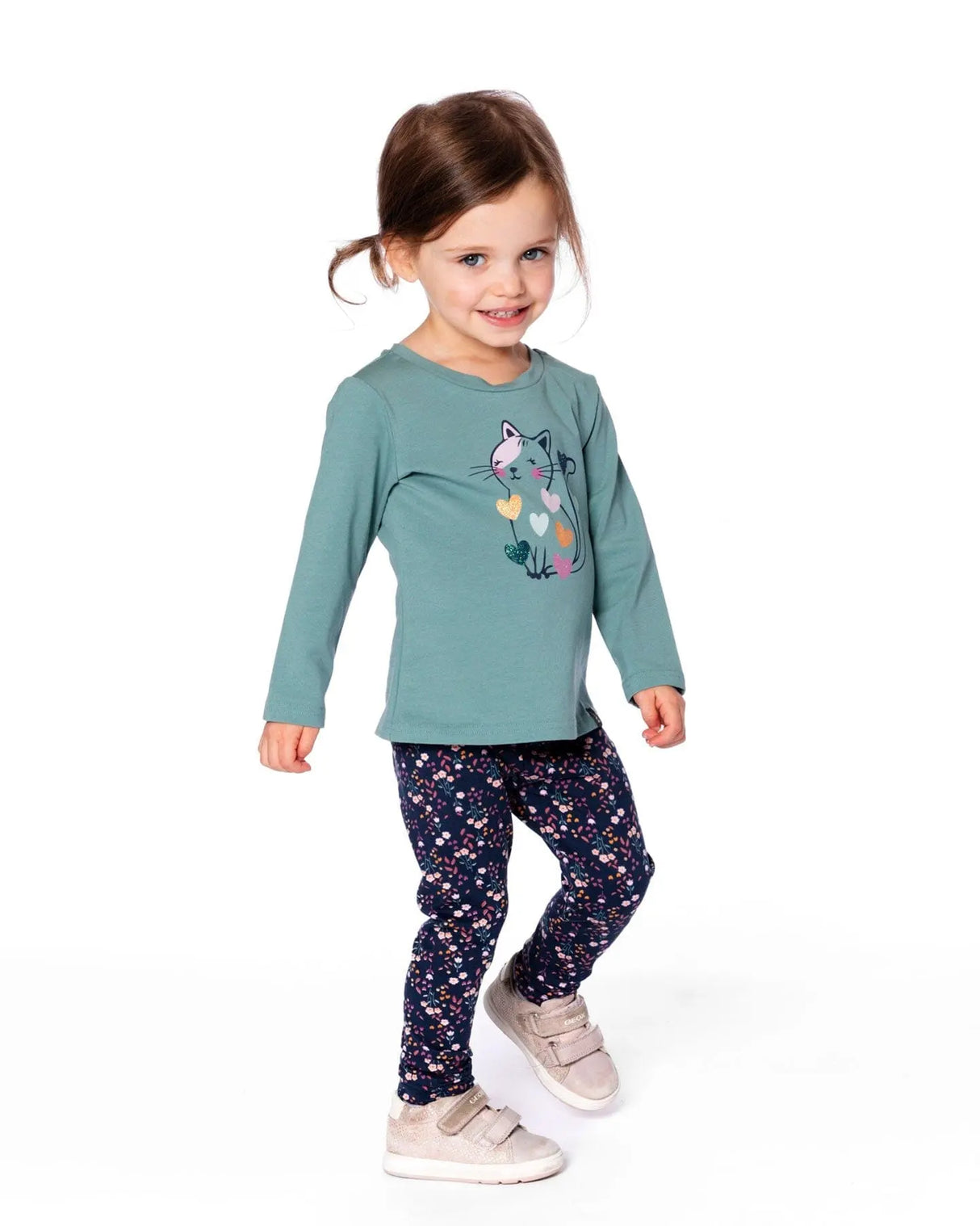 Jersey Leggings Navy Floral | Deux par Deux | Jenni Kidz