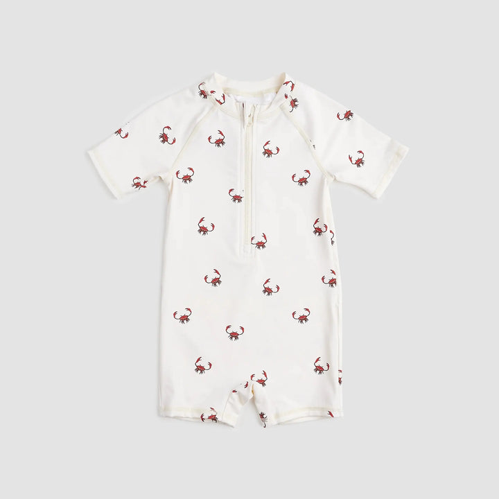 King Crab On Crème Swim Romper | Miles The Label