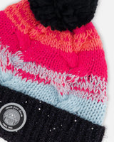 Knit Hat Gradient Blue, Coral And Fuschia | Deux par Deux | Jenni Kidz