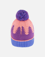 Knit Hat Mauve Pine And Blue | Deux par Deux | Jenni Kidz