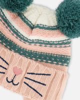 Knit Hat With Ears Light Pink Cat Face | Deux par Deux | Jenni Kidz
