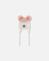 Knit Hat With Ears Light Pink Deer Face | Deux par Deux | Jenni Kidz