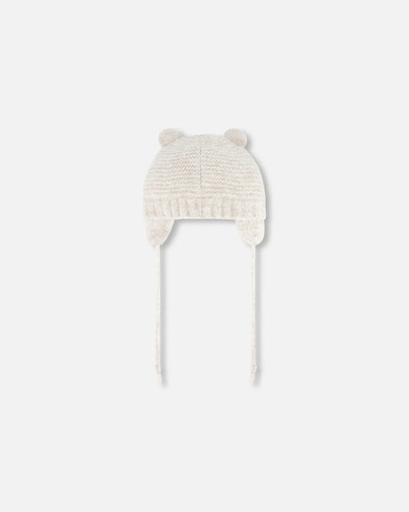 Knit Hat With Ears Off White | Deux par Deux | Jenni Kidz