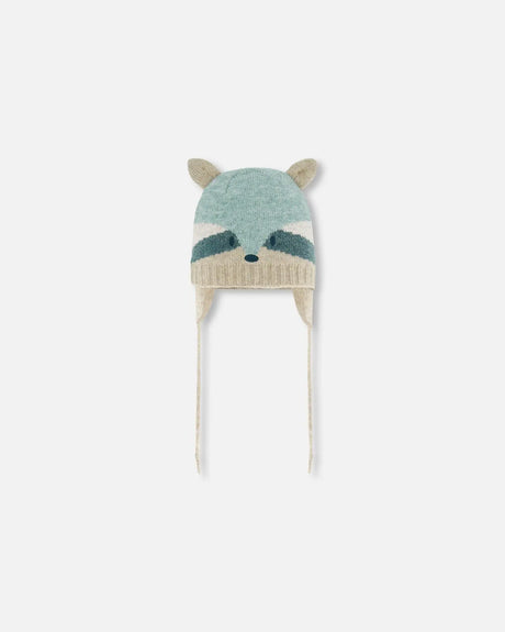 Knit Hat With Ears Racoon Face | Deux par Deux | Jenni Kidz
