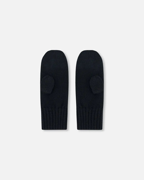 Knit Mittens Black | Deux par Deux | Jenni Kidz