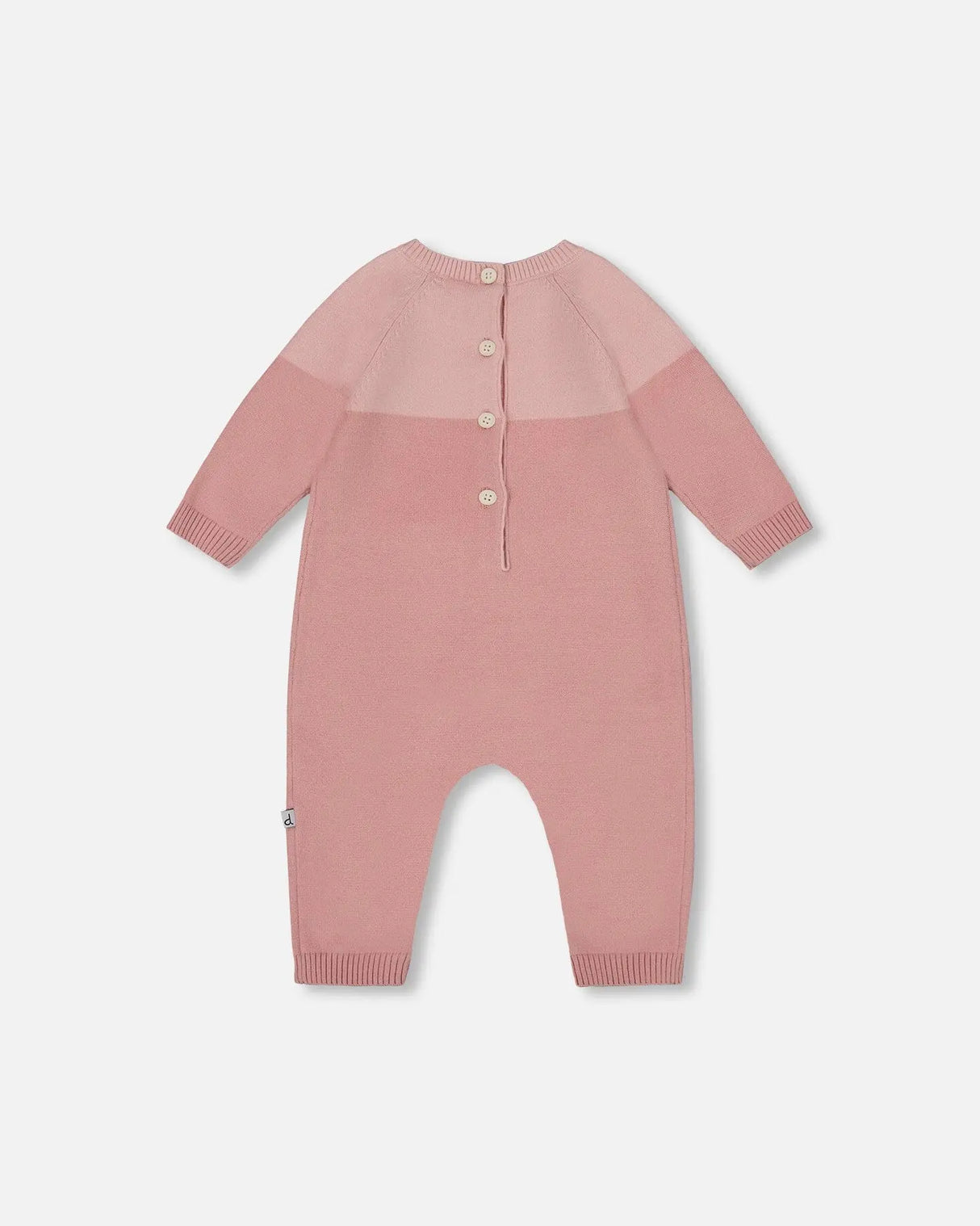 Knitted Bi-Color Cat Romper Old Pink | Deux par Deux | Jenni Kidz