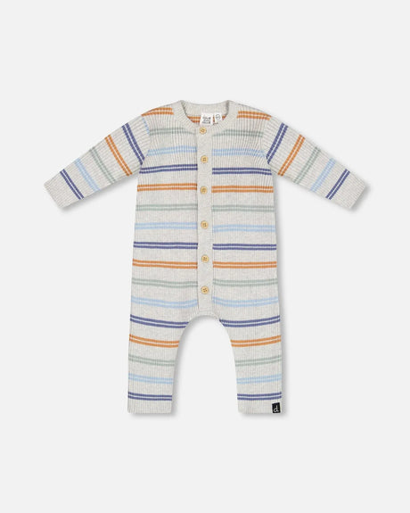 Knitted Jumpsuit Stripe Hazel And Blue | Deux par Deux | Jenni Kidz