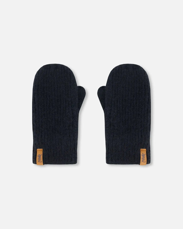 Knitted Mittens Black | Deux par Deux | Jenni Kidz