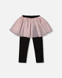 Leggings With Tulle Skirt Pink And Black | Deux par Deux | Jenni Kidz