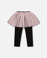 Leggings With Tulle Skirt Pink And Black | Deux par Deux | Jenni Kidz