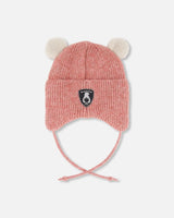 Lined Baby Winter Knit Hat With Ear Flaps Dusty Pink | Deux par Deux | Jenni Kidz