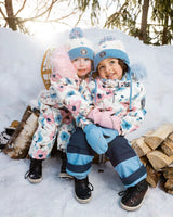 Lined Knit Hat With Ears Off-White And Blue | Deux par Deux | Jenni Kidz