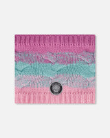 Lined Knit Neckwarmer Pink, Orange And Turquoise | Deux par Deux | Jenni Kidz
