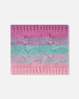 Lined Knit Neckwarmer Pink, Orange And Turquoise | Deux par Deux | Jenni Kidz