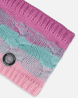 Lined Knit Neckwarmer Pink, Orange And Turquoise | Deux par Deux | Jenni Kidz