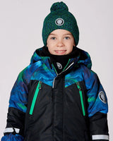 Lined Knit Pompom Hat Black And Blue | Deux par Deux | Jenni Kidz