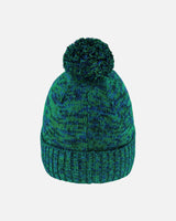 Lined Knit Pompom Hat Black And Blue | Deux par Deux | Jenni Kidz