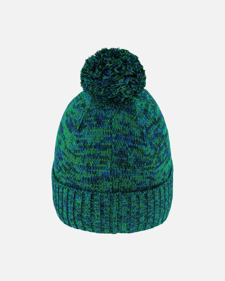 Lined Knit Pompom Hat Black And Blue | Deux par Deux | Jenni Kidz