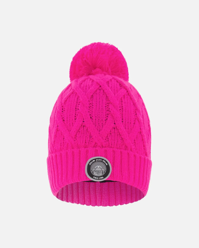 Lined Knit Pompom Hat Fuchsia | Deux par Deux | Jenni Kidz