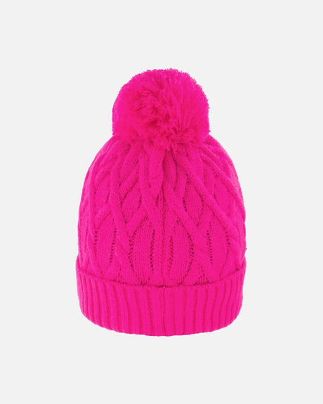 Lined Knit Pompom Hat Fuchsia | Deux par Deux | Jenni Kidz