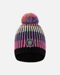 Lined Knit Pompom Hat Pink And Purple And Black | Deux par Deux | Jenni Kidz