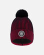 Lined Knit Pompom Hat Red And Black | Deux par Deux | Jenni Kidz
