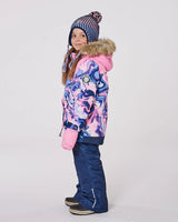 Lined Peruvian Knit Pompom Hat Black And Purple | Deux par Deux | Jenni Kidz