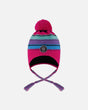 Lined Peruvian Knit Pompom Hat Pink And Multicolor | Deux par Deux | Jenni Kidz