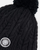 Lined Winter Hat With Pompom Black | Deux par Deux | Jenni Kidz