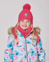 Lined Winter Hat With Pompom Flash Coral | Deux par Deux | Jenni Kidz