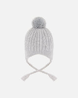 Lined Winter Hat With Pompom Heather Gray | Deux par Deux | Jenni Kidz