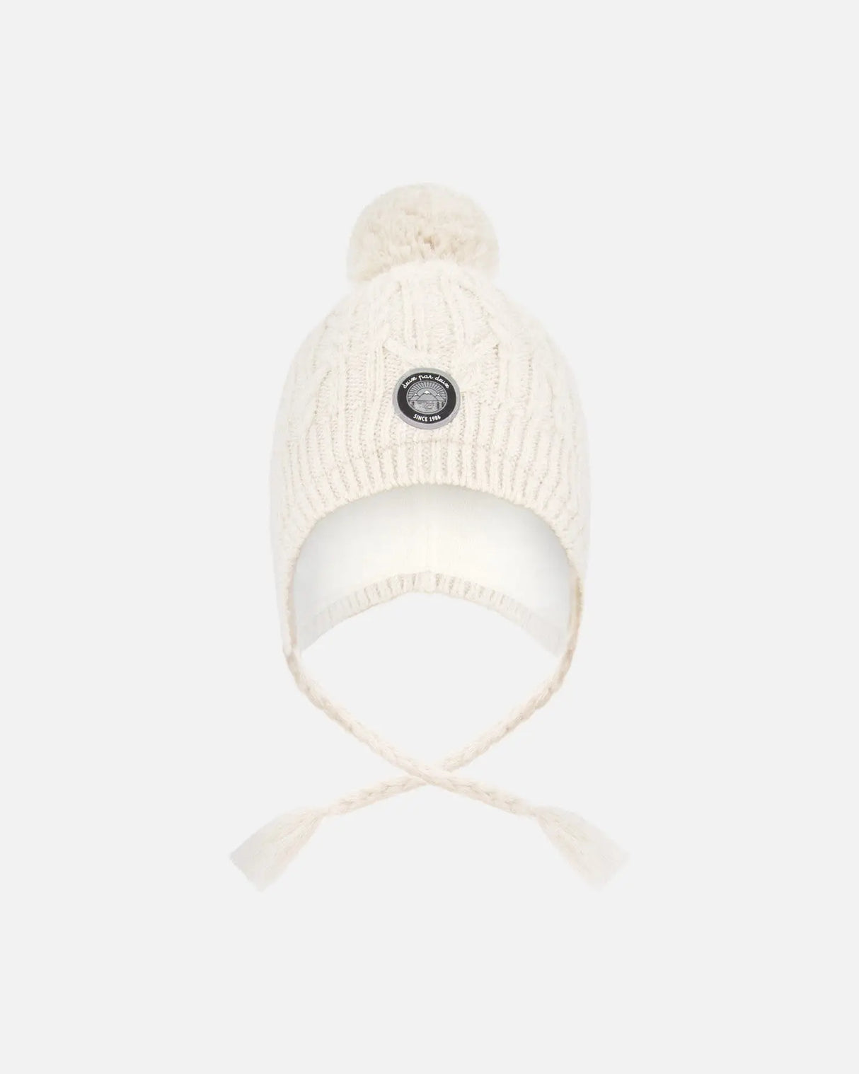Lined Winter Hat With Pompom Off-White | Deux par Deux | Jenni Kidz