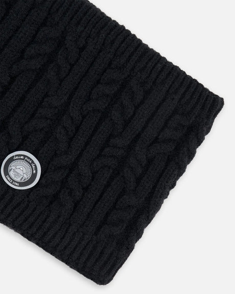 Lined Winter Neckwarmer Black | Deux par Deux | Jenni Kidz