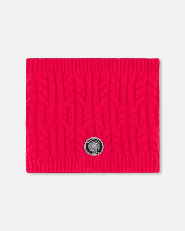 Lined Winter Neckwarmer Flash Coral | Deux par Deux | Jenni Kidz