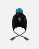 Lined Winter Peruvian Knit Hat With Pompom Black | Deux par Deux | Jenni Kidz