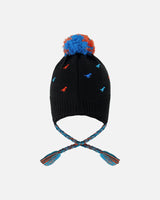 Lined Winter Peruvian Knit Hat With Pompom Black | Deux par Deux | Jenni Kidz
