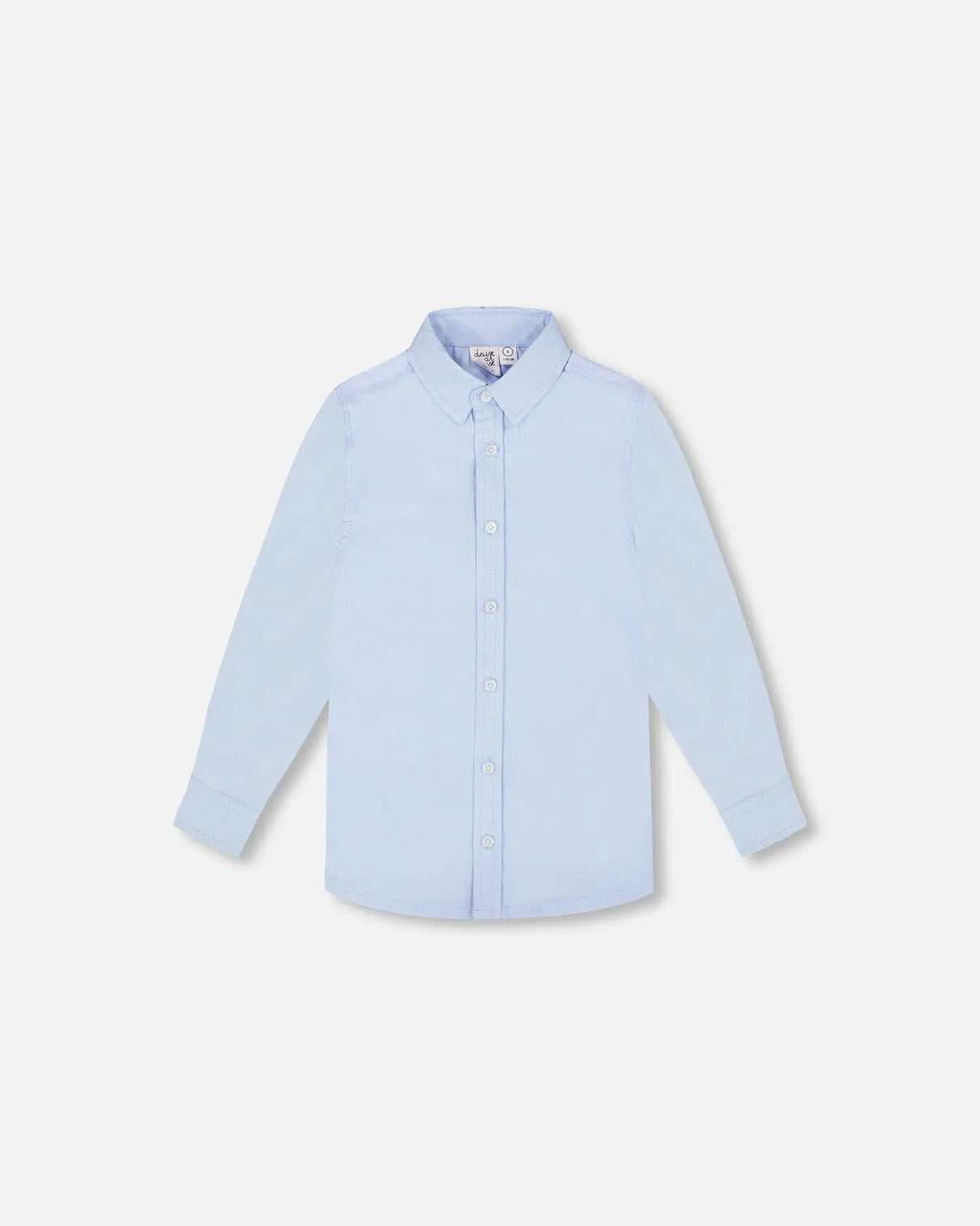 Long Sleeve Button Down Shirt Pale Blue | Deux par Deux | Jenni Kidz