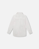 Long Sleeve Button Down Shirt White | Deux par Deux | Jenni Kidz