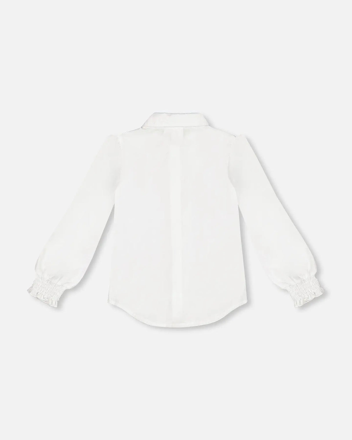 Long Sleeve Button Front Shirt Off White | Deux par Deux | Jenni Kidz