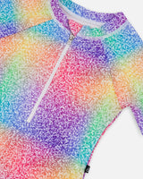 Long Sleeve One Piece Rashguard Gradient Rainbow Print | Deux par Deux | Jenni Kidz